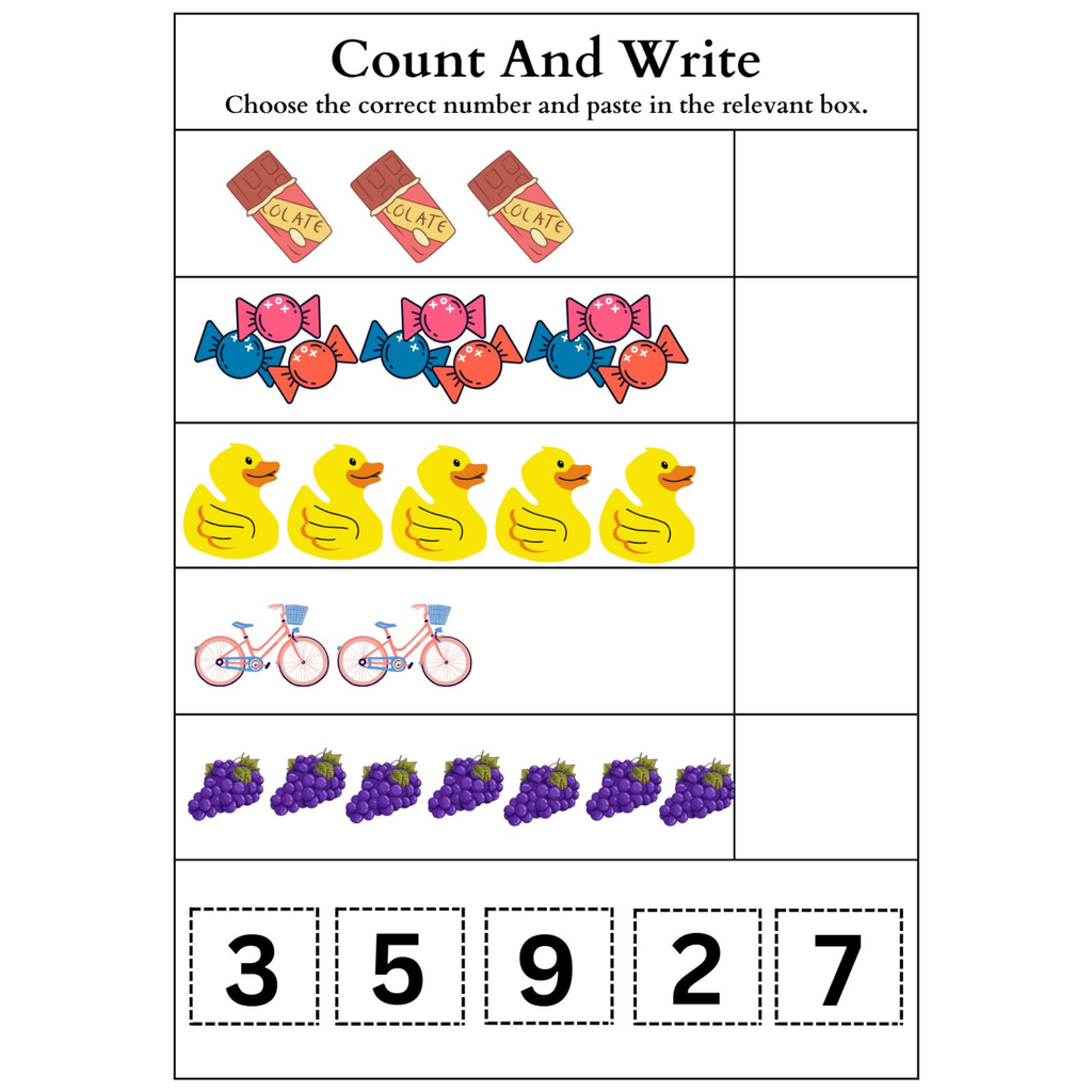 Count and Write Cut Paste Numbers