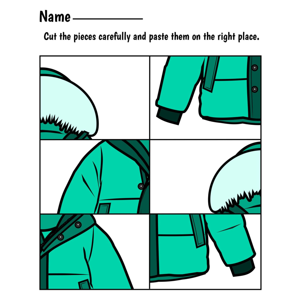 Winter Fine Motor Puzzles Cut and Paste Activities