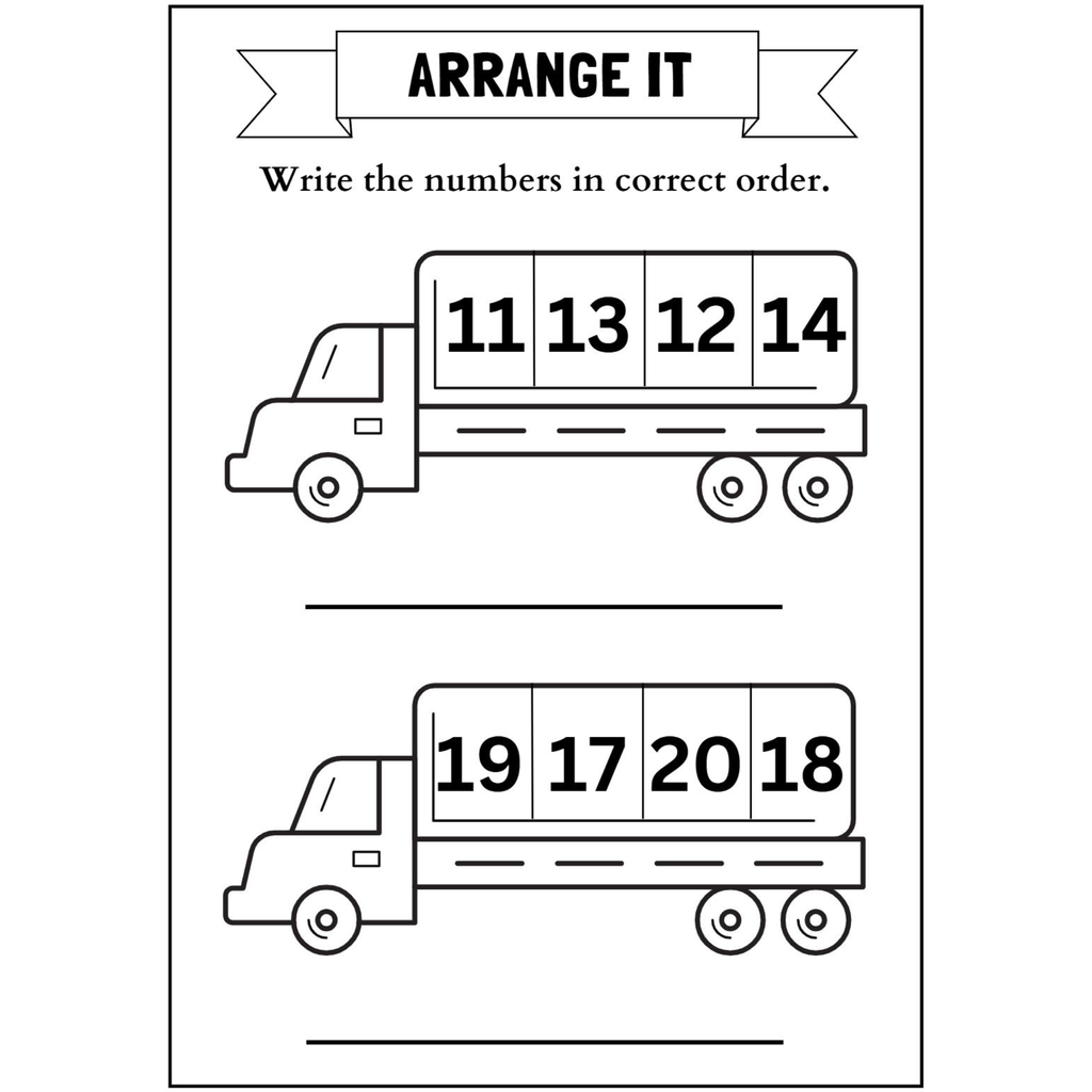 Arrange Numbers in Order Worksheets