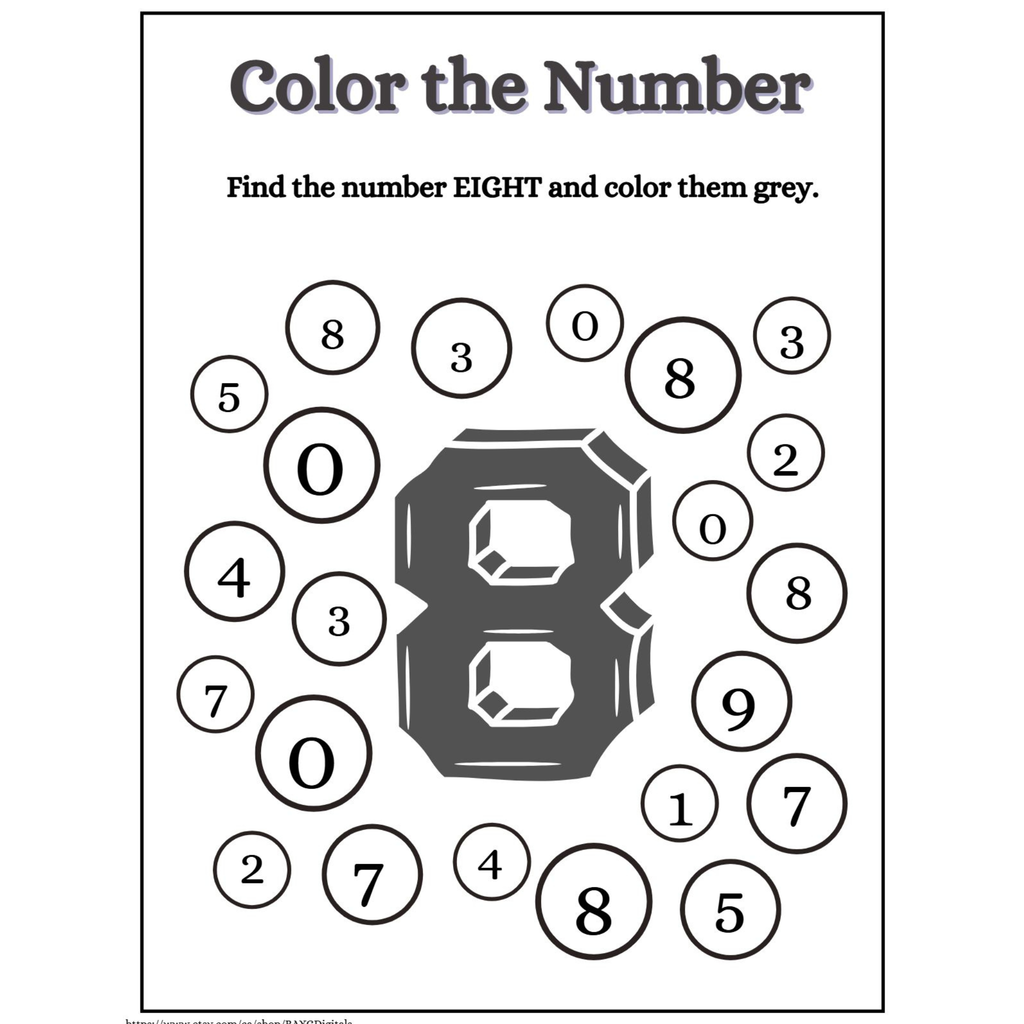 Color the Number Recognition Worksheets