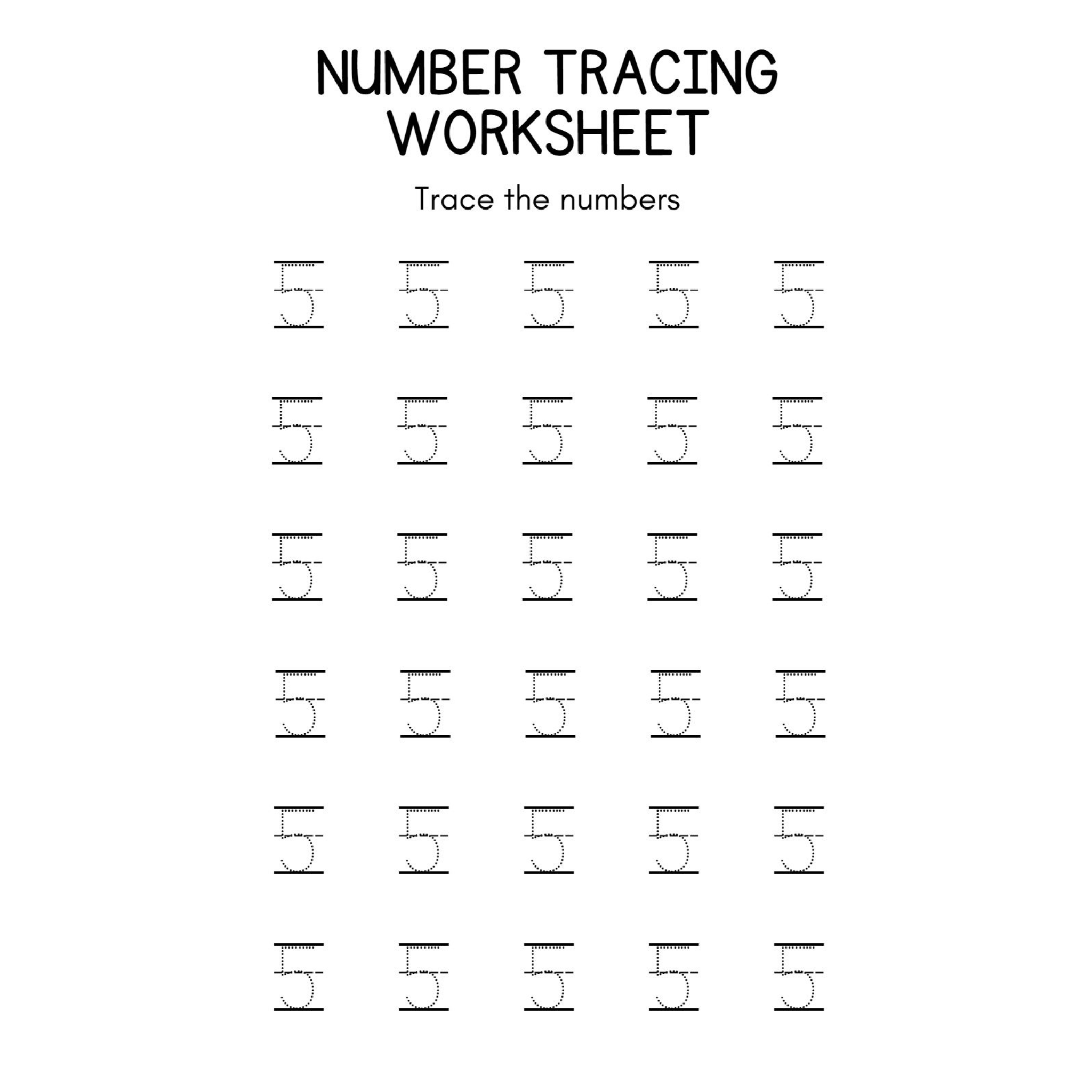 Number Tracing Practice Worksheets