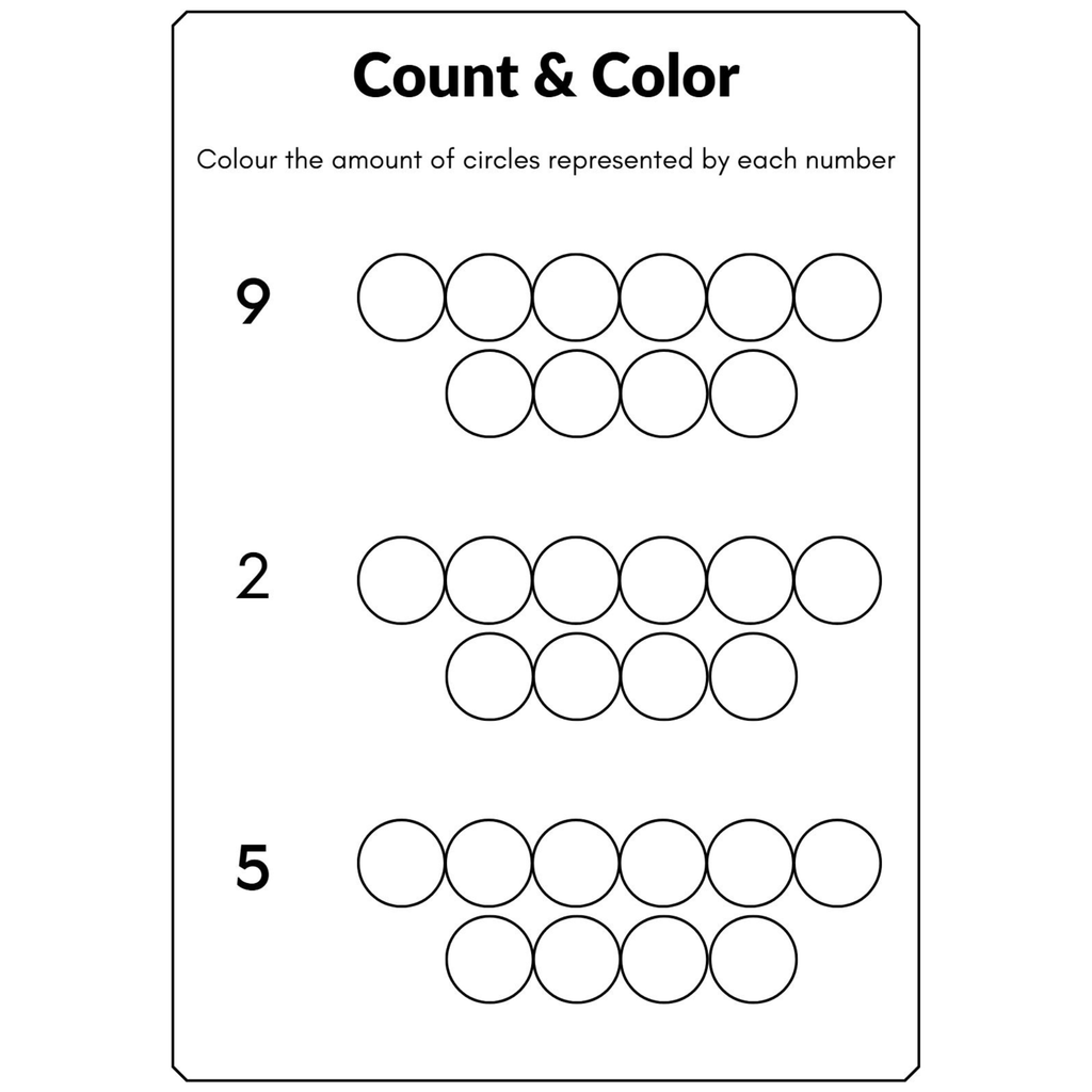 Count and Color Circles Worksheets
