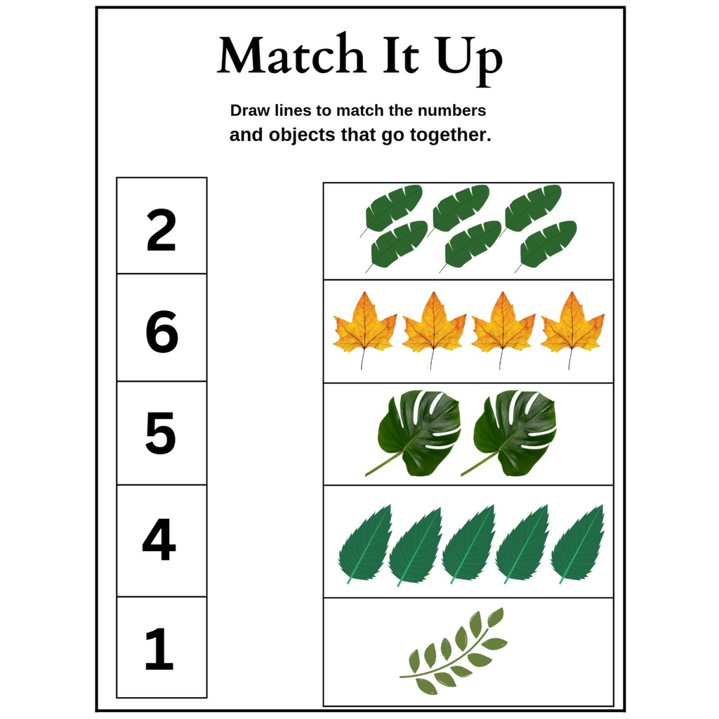 Match Numbers with Objects Worksheets