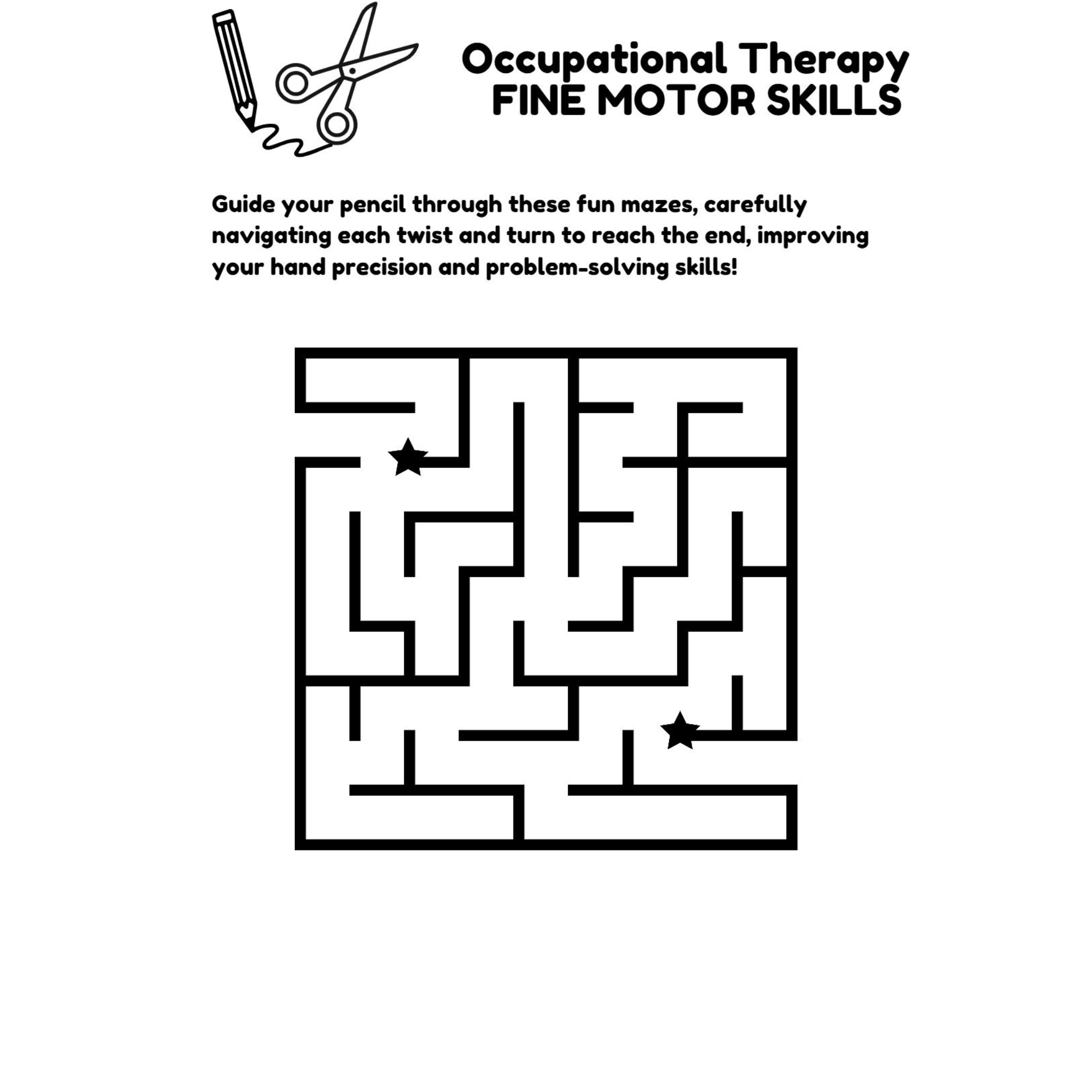 Occupational Therapy Fine Motor Skills Worksheets