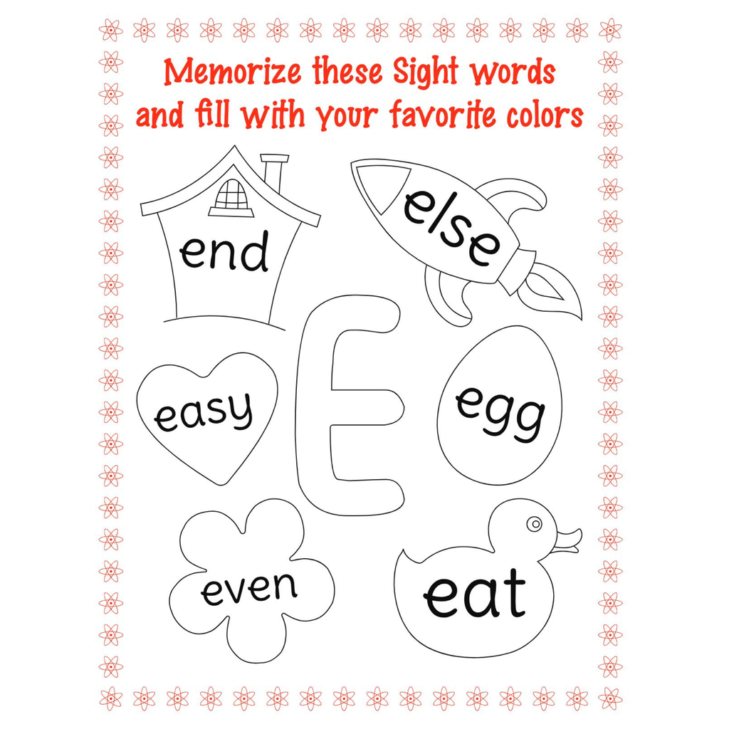 Sight Words Alphabet Coloring Pages