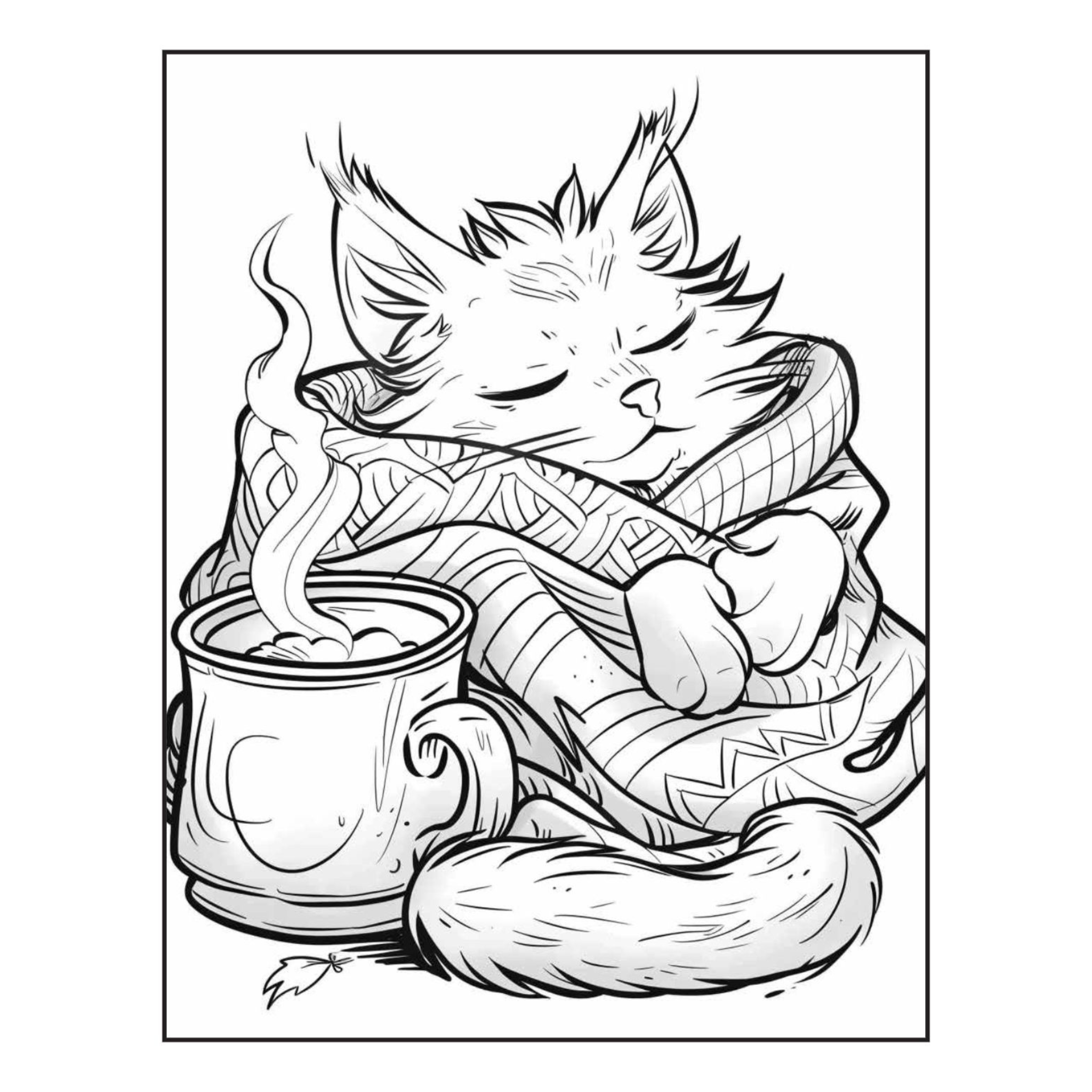 Cute Kawaii Cat Coloring Pages