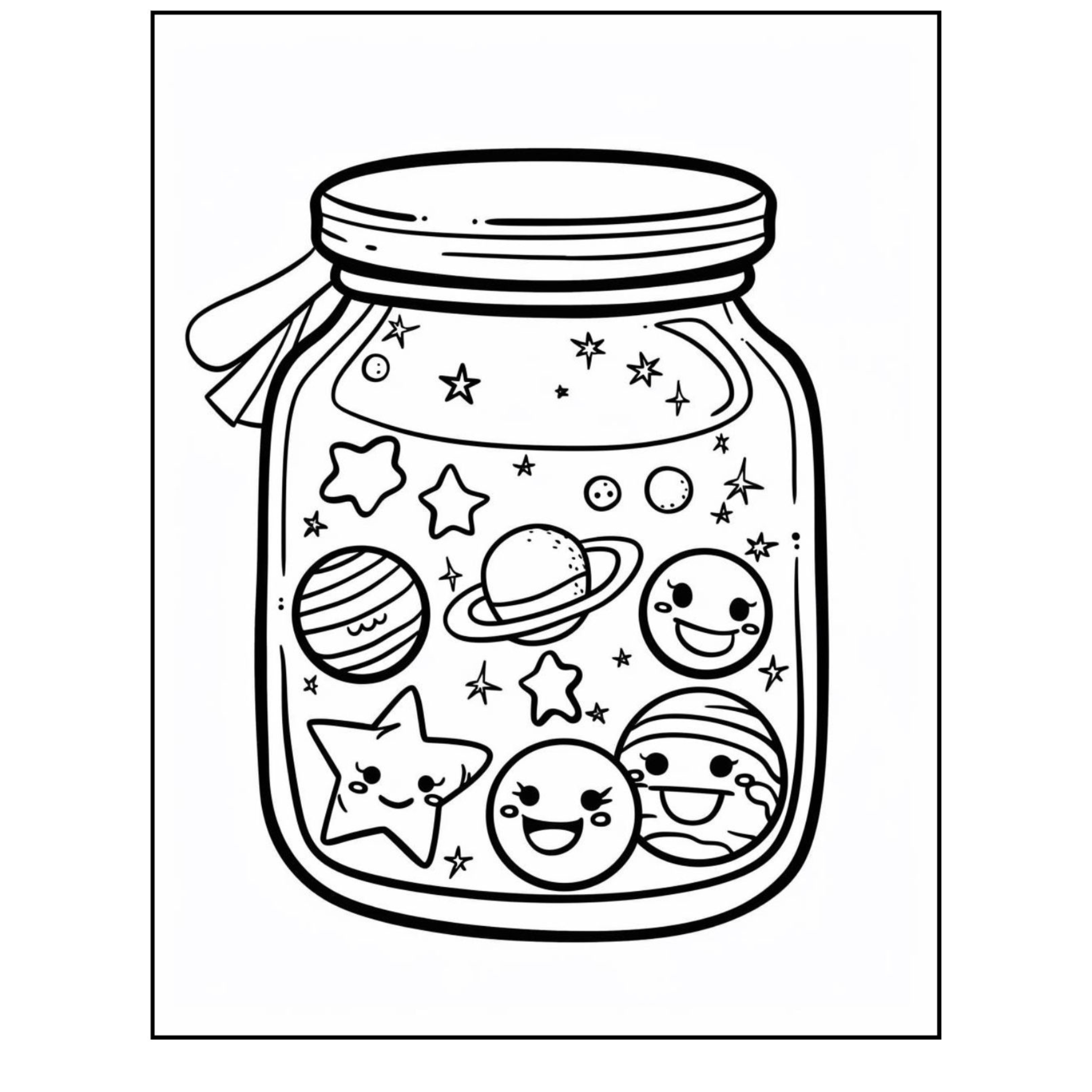Kawaii in Jar Coloring Pages