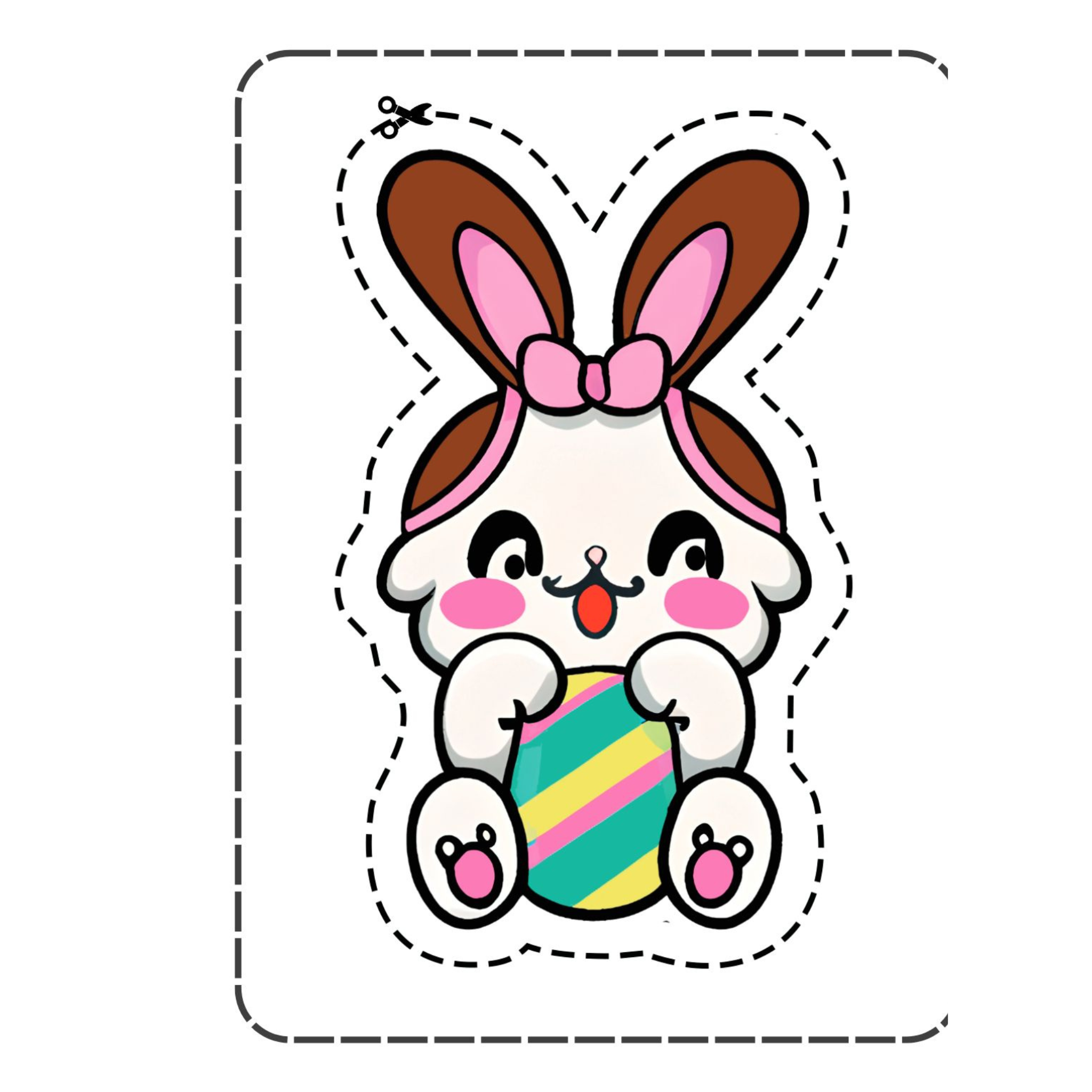 Cute Bunny Scissor Skills Worksheets