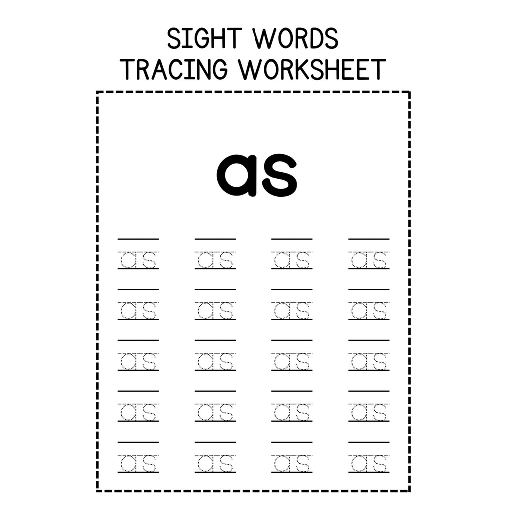 Sight Word Tracing Sentence Worksheets