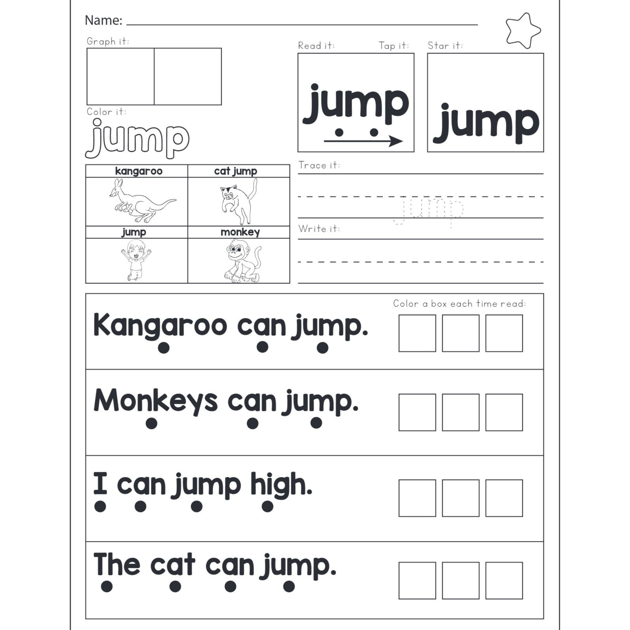 Science of Reading Sight Words Fluency Worksheets