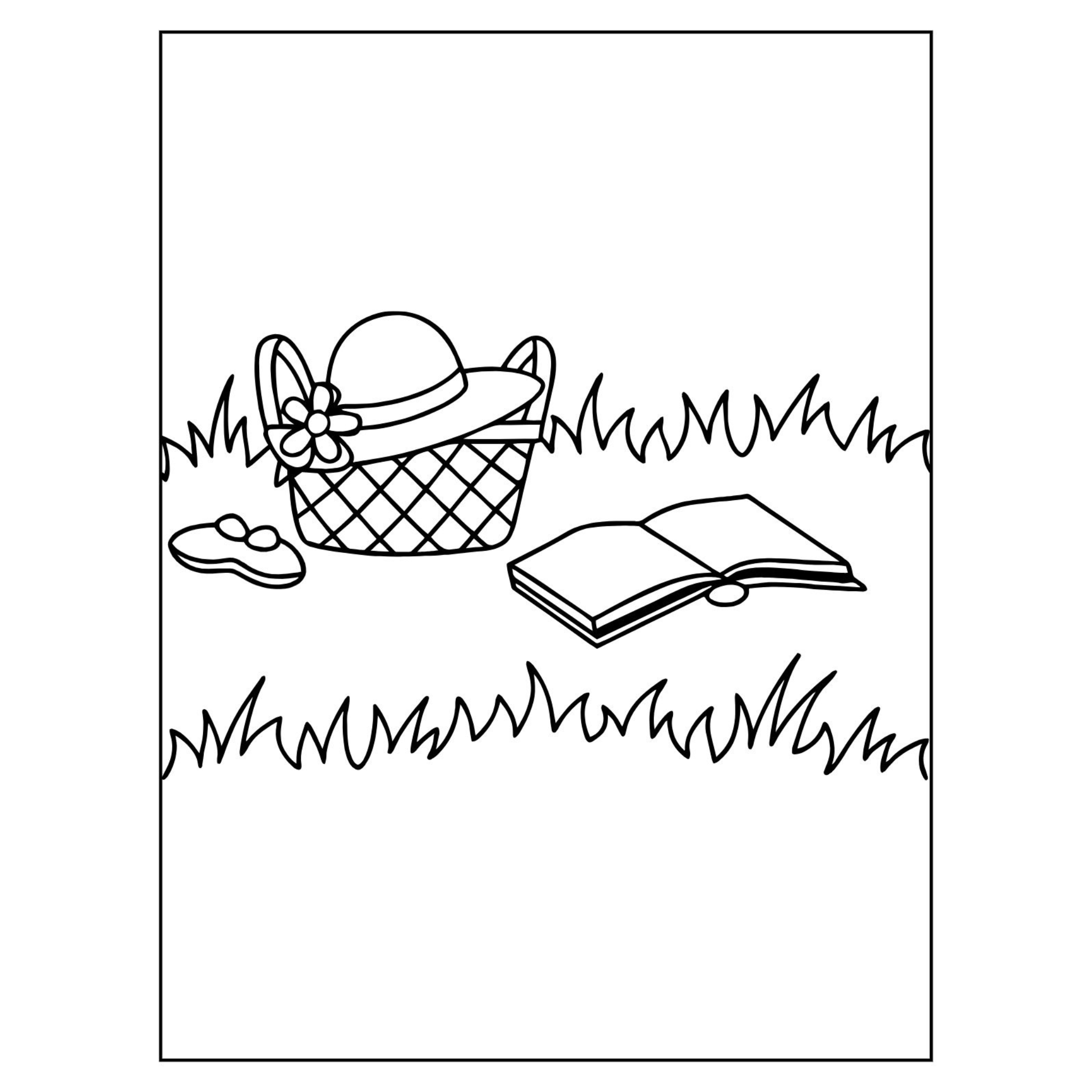 Spring Picnic Basket Coloring Pages