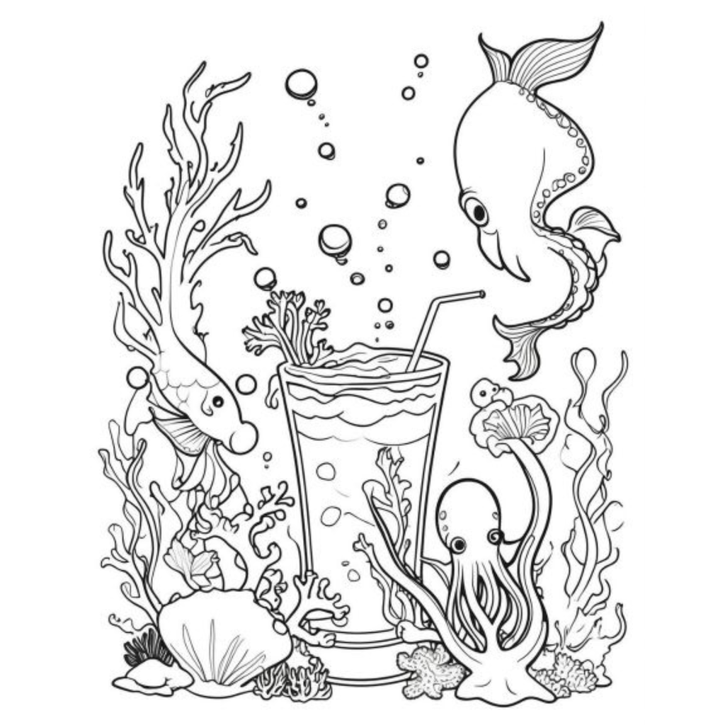 Ocean Animals Coloring Book for Kids