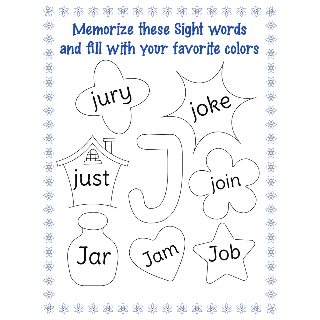 Sight Words Alphabet Coloring Pages
