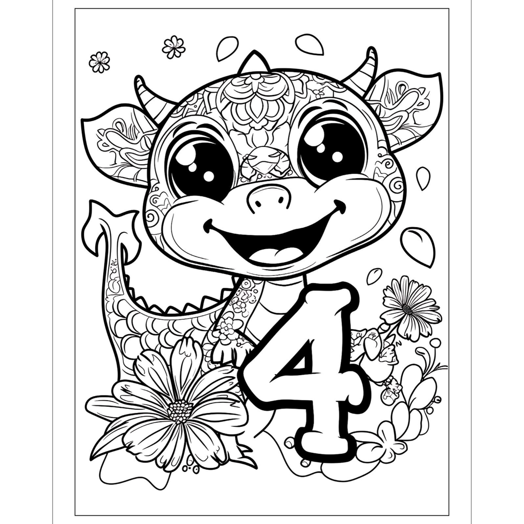 Alphabet and Numbers Dragon Coloring Book