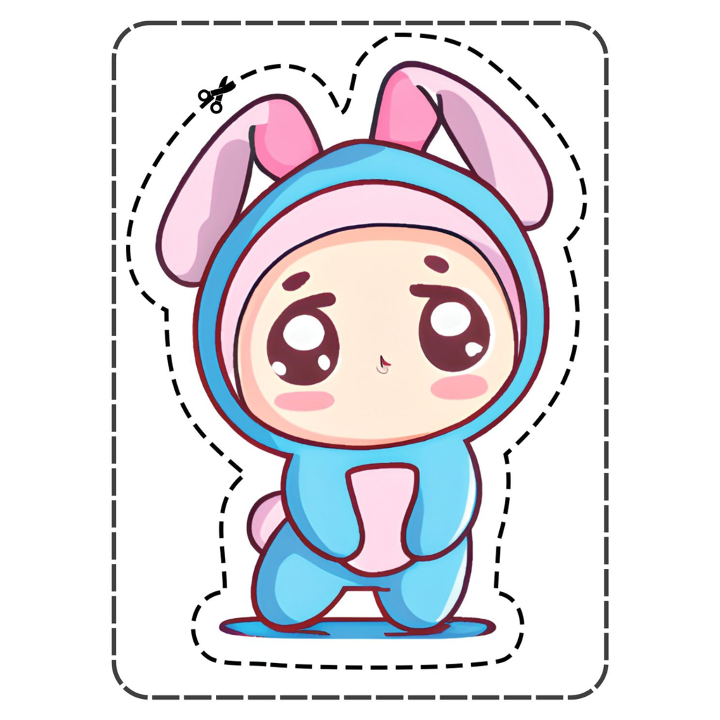 Cute Bunny Scissor Skills Worksheets