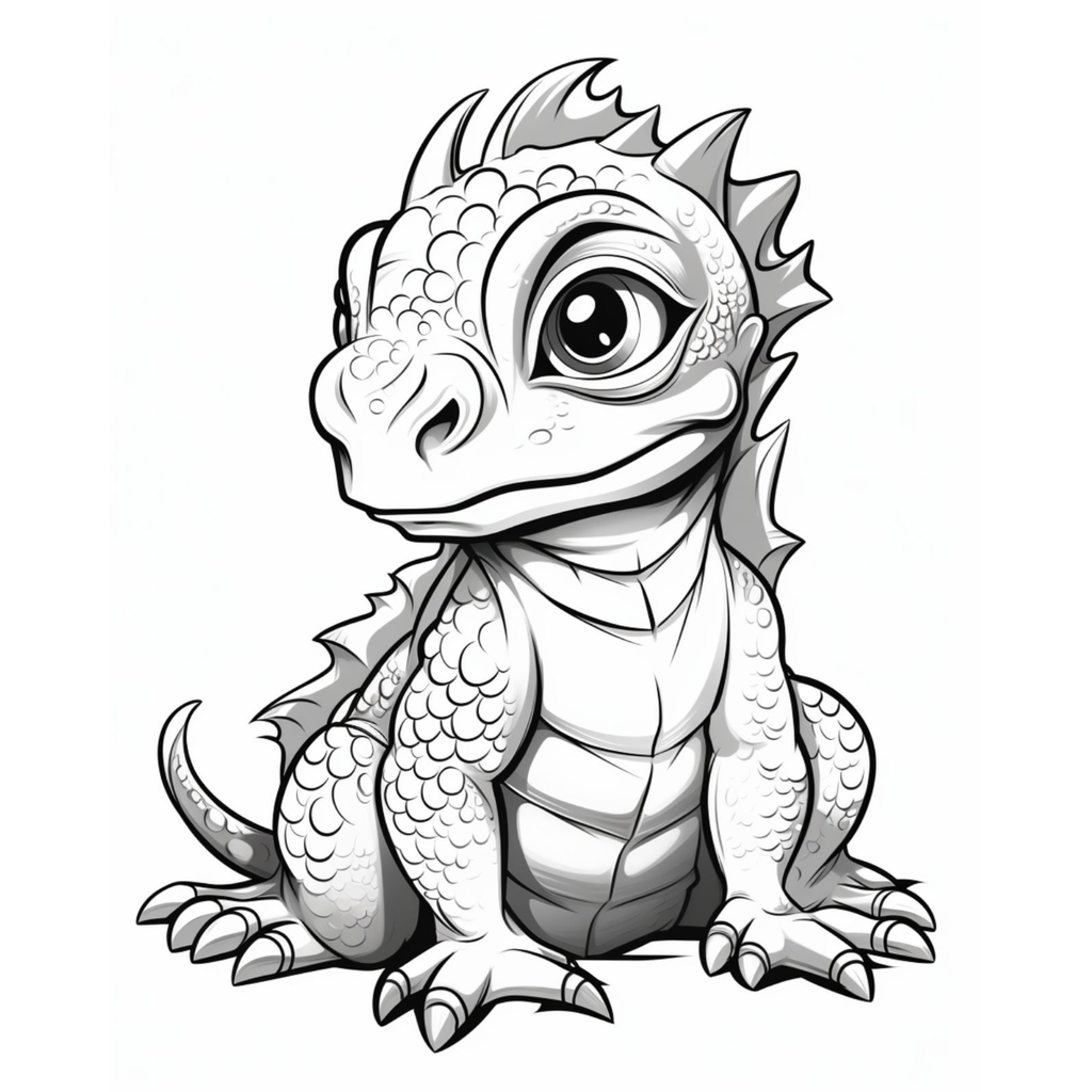 Cute Baby Dinosaur Coloring Pages