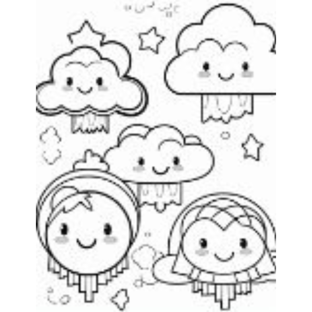 Cute Weather Coloring Book