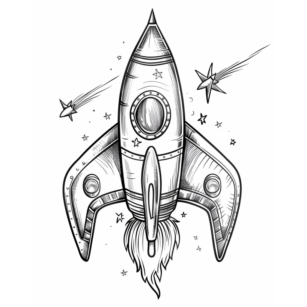 Rocket Coloring Pages for Kids
