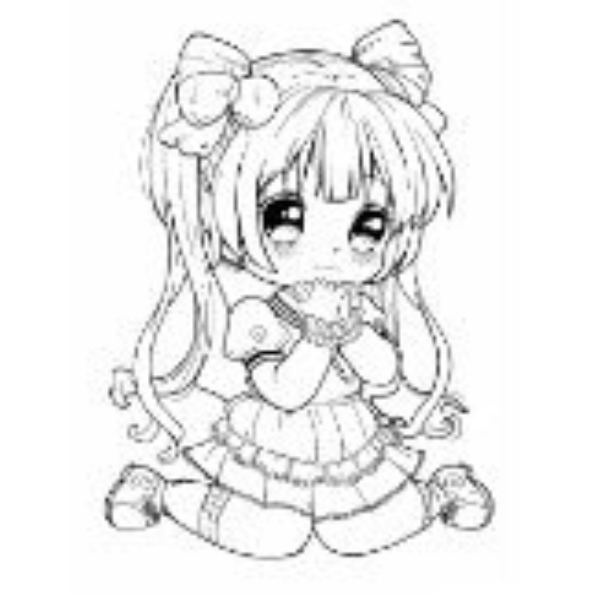 Cute Anime Girl Coloring Book