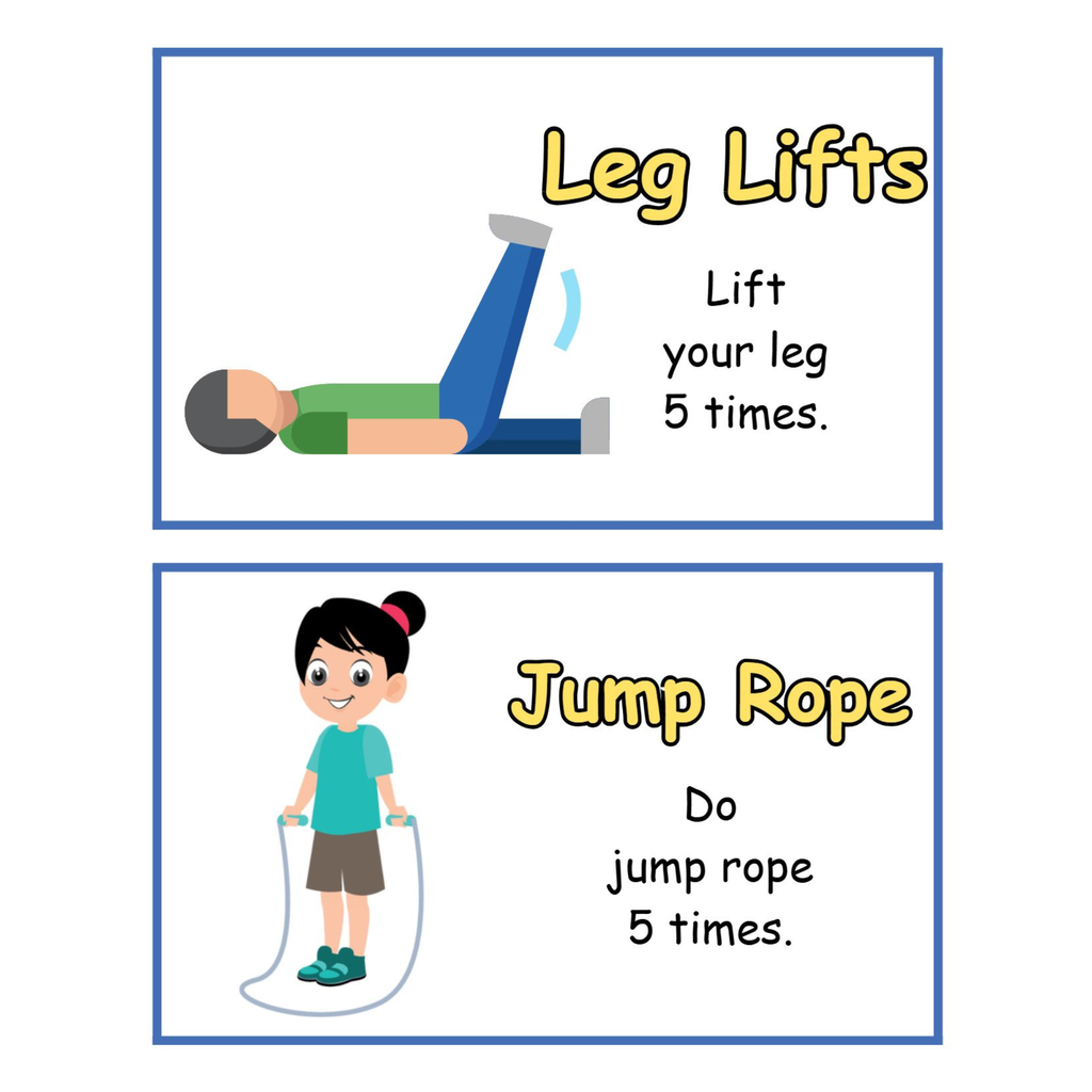 Kids Sports Training Exercise Cards