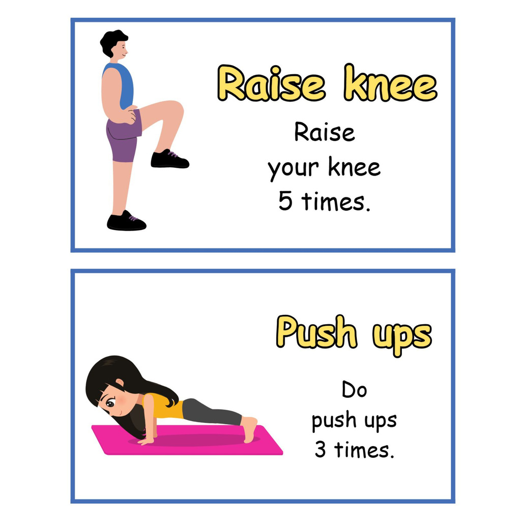 Kids Sports Training Exercise Cards