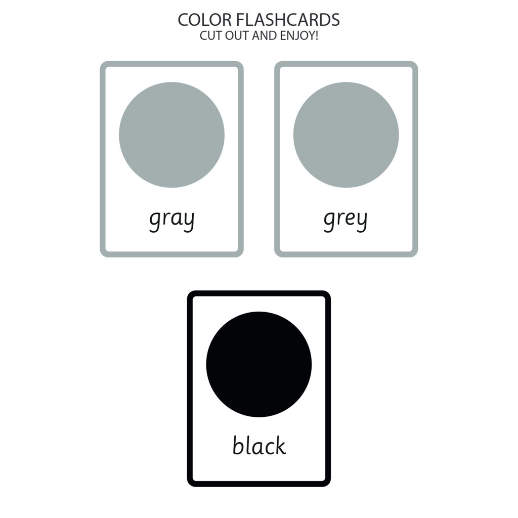 Letter Size Color Flashcards