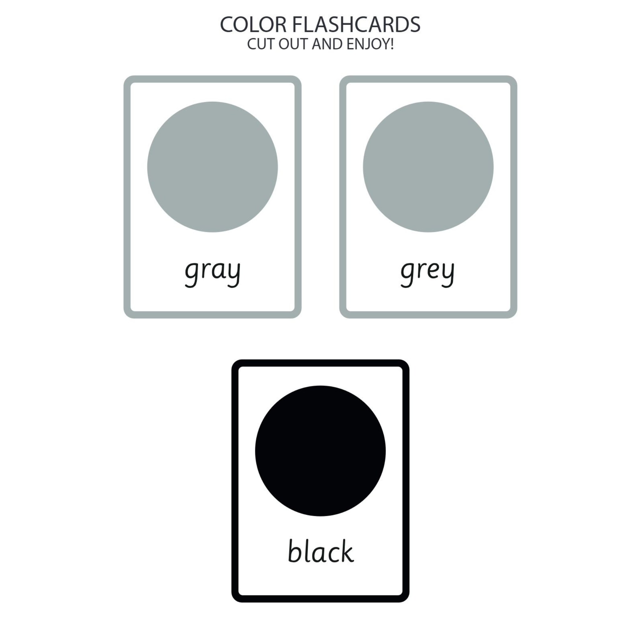 Letter Size Color Flashcards