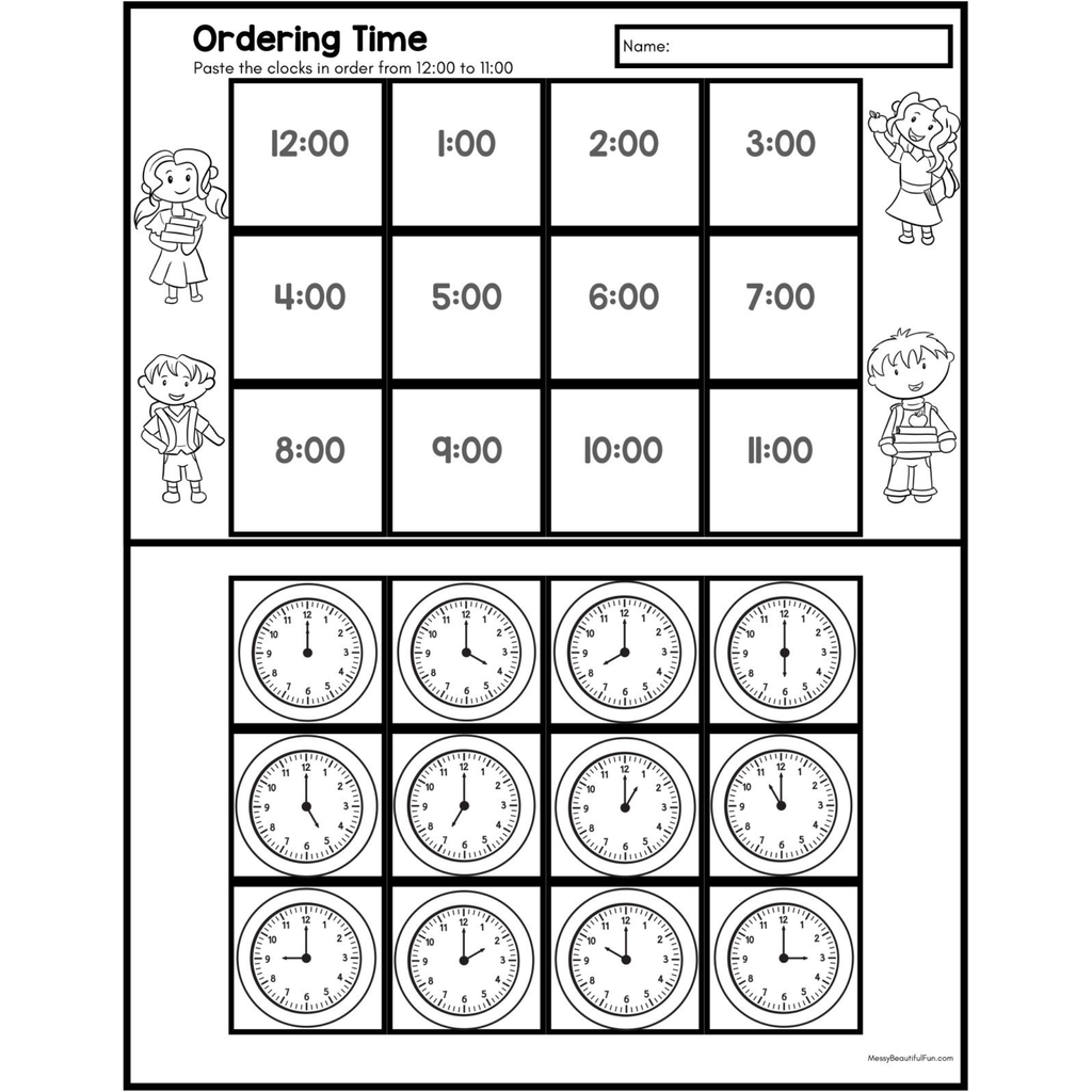 Missing Time Clock Cut and Paste Worksheets