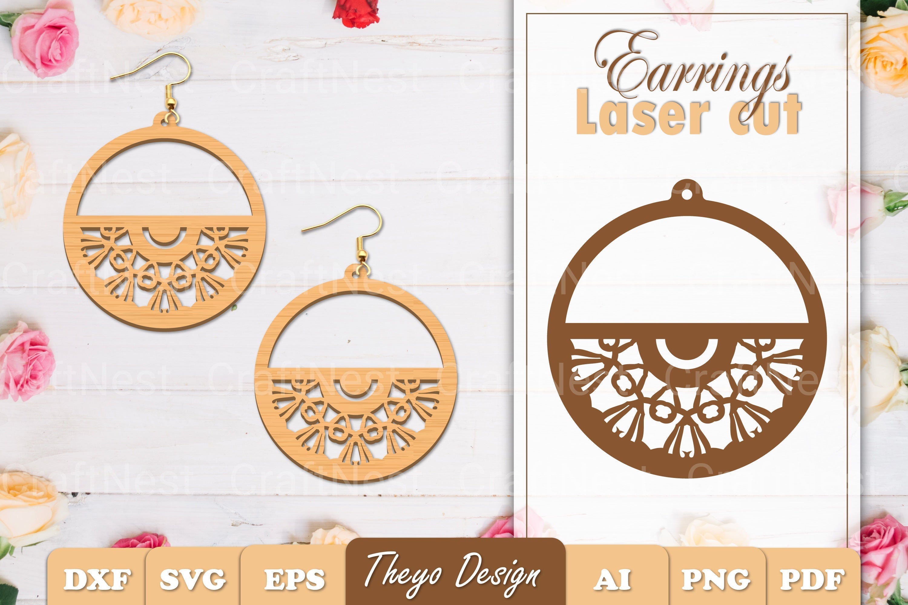 Earrings Mandala SVG Bundle SVG