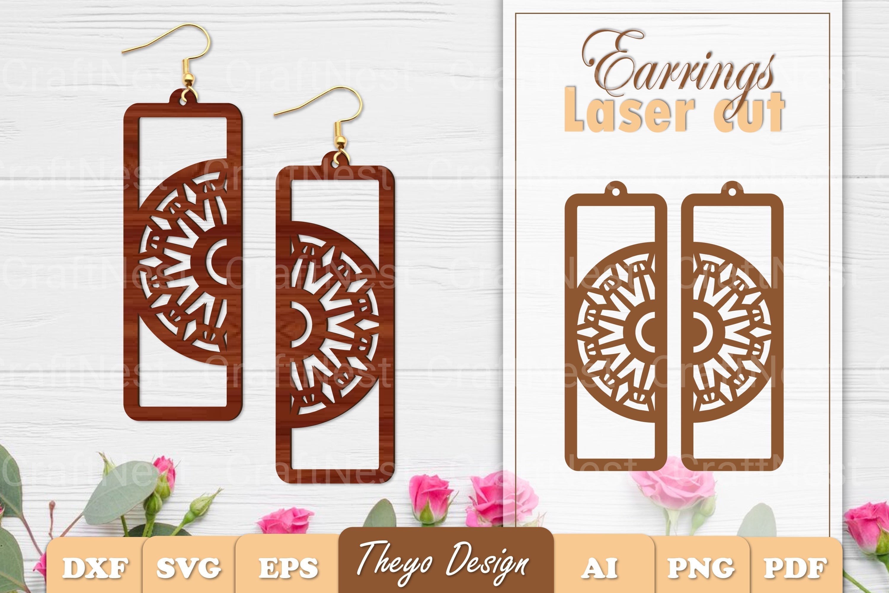Earrings Mandala SVG Bundle SVG
