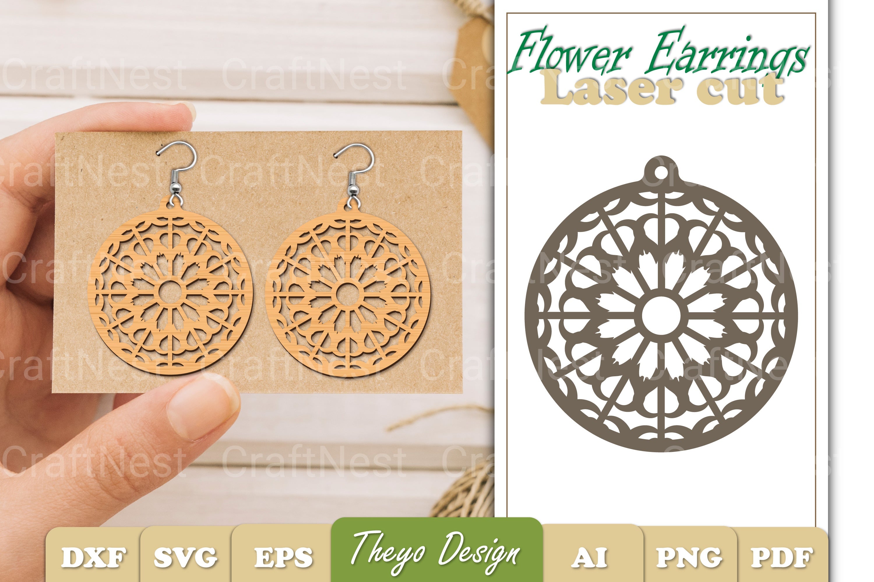 Flower Earrings SVG Bundle