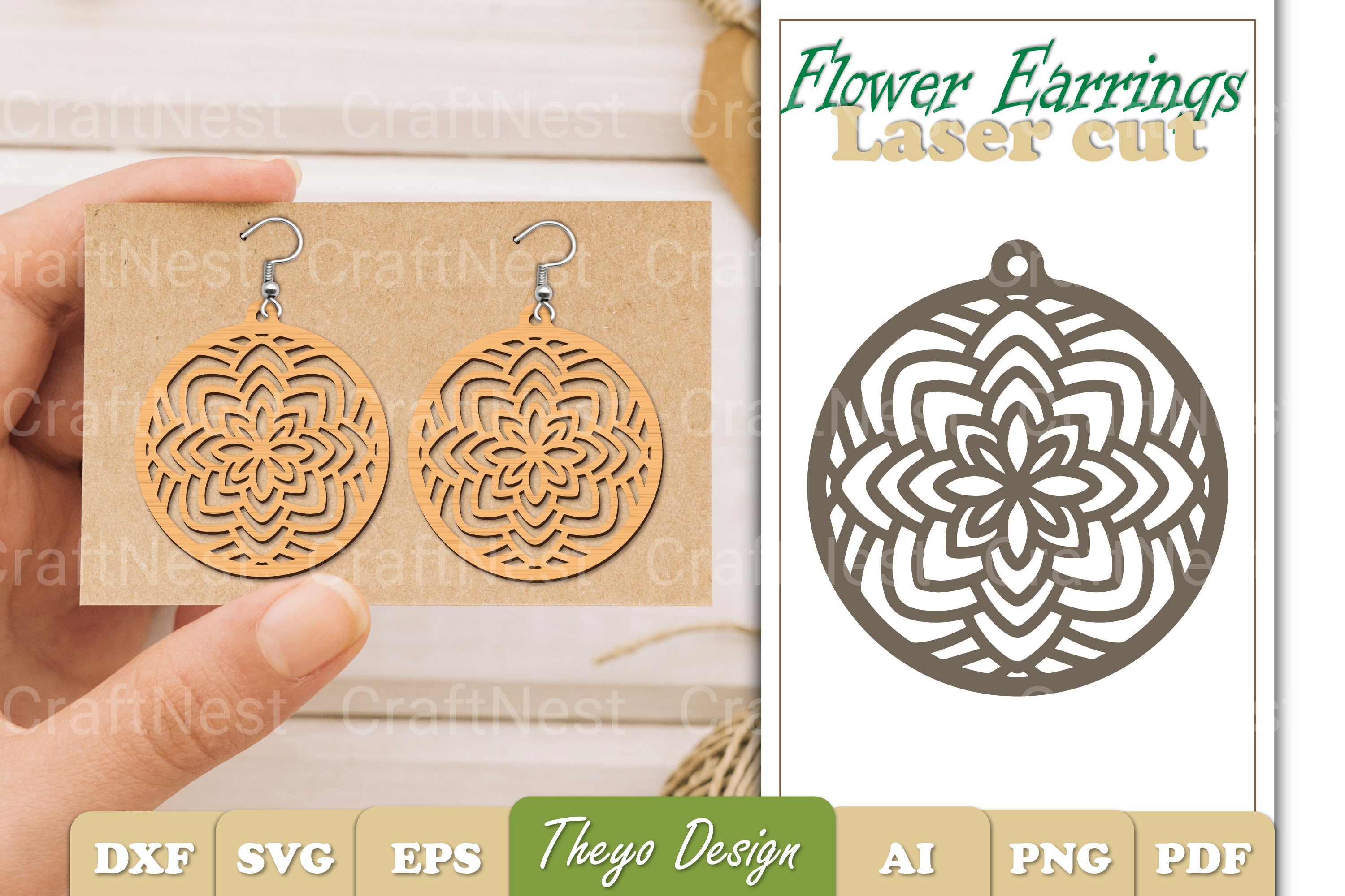 Earrings Flower SVG Bundle