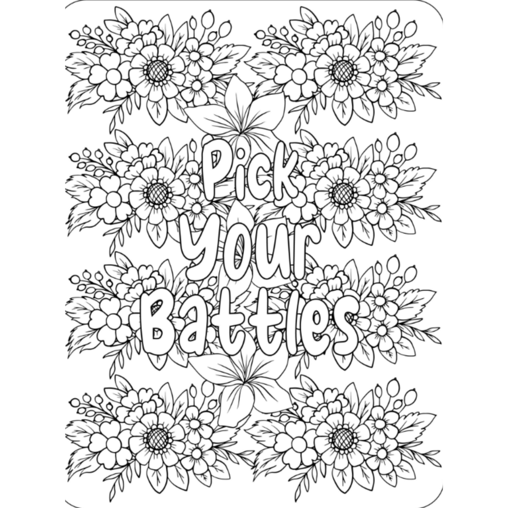 Motivational Floral Affirmation Coloring Book
