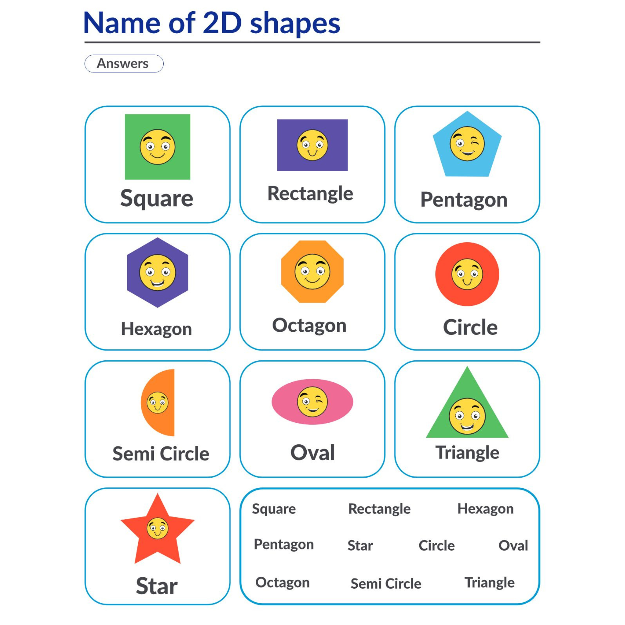 Name of 2d Shapes Worksheets