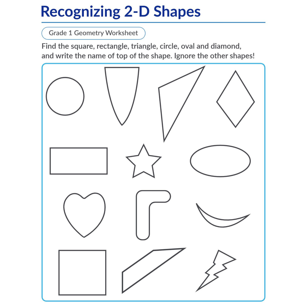 Name of 2d Shapes Worksheets
