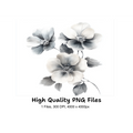 Monochrome Floral Arrangement Clipart Bundle
