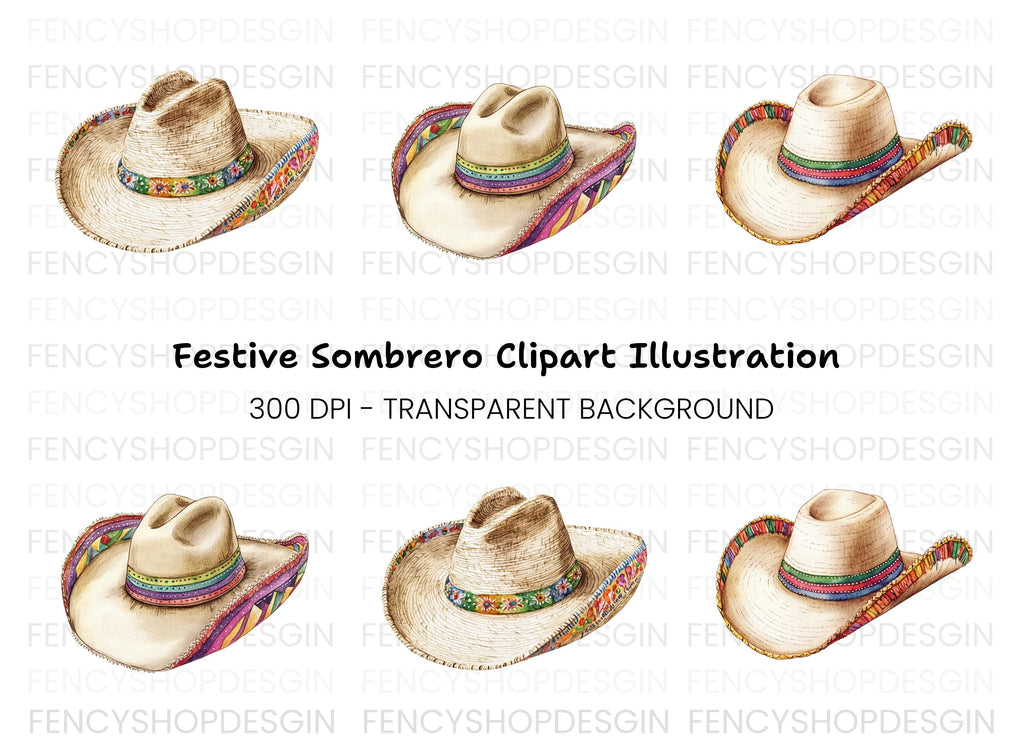 Mexican Sombrero Hat Clipart Bundle