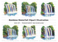 Rainbow Waterfall Clipart Bundle