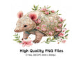 Cute Armadillo Floral Clipart Bundle