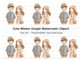 Charming Winter Couple Clipart Bundle