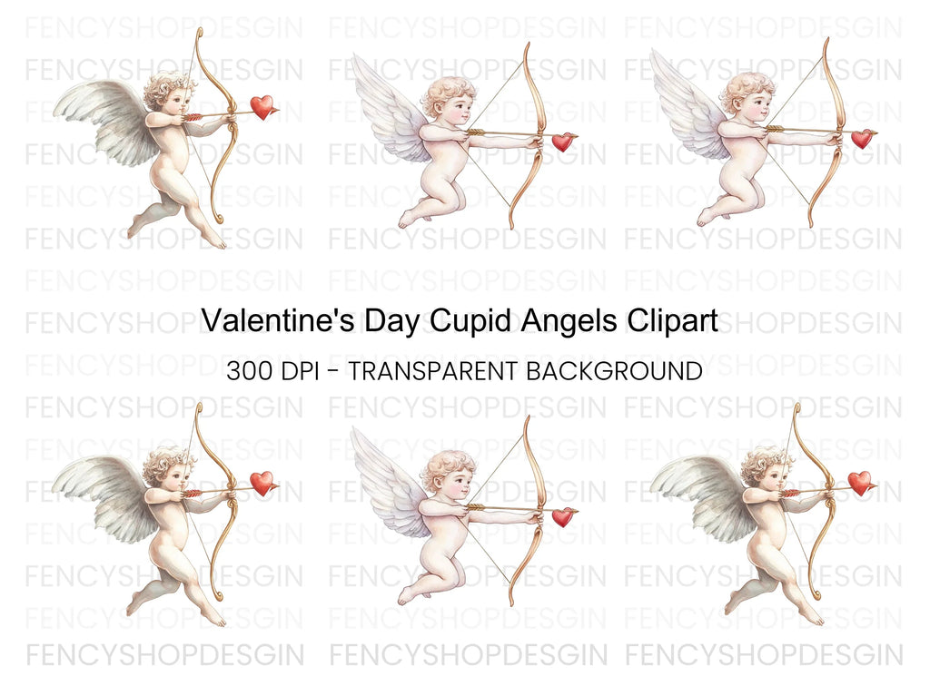 Cute Cupid Valentine Day Clipart Bundle
