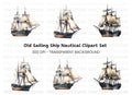 Vintage Galleon Ship Clipart Bundle