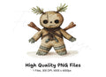 Mystical Voodoo Doll with Bones Clipart Bundle