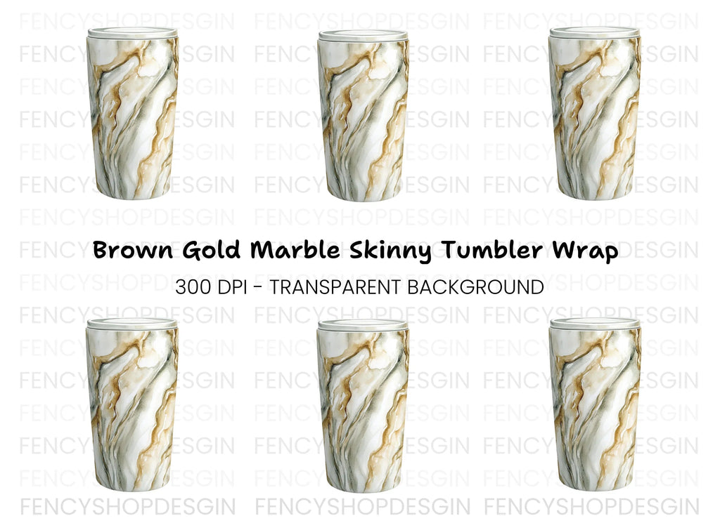 Brown Marble Tumbler Clipart Bundle