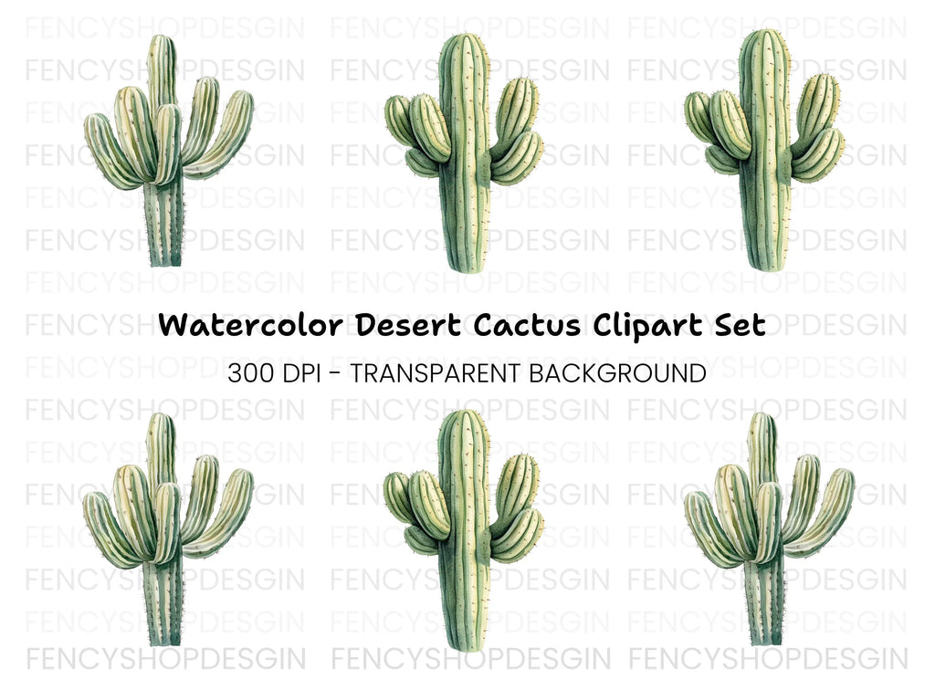 Saguaro Cactus Clipart Bundle