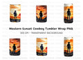 Western Cowboy Silhouette Tumbler Clipart Bundle