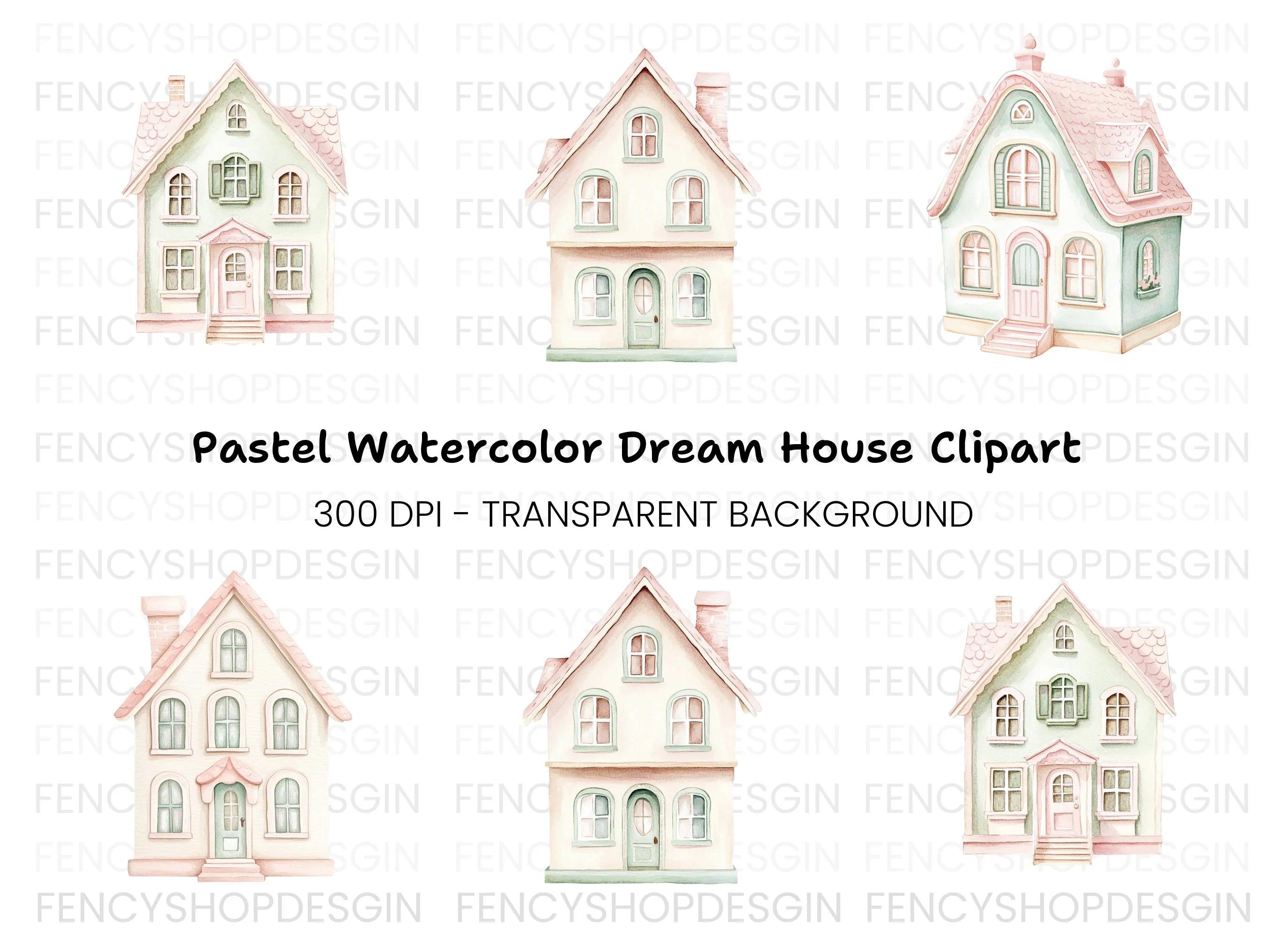 Whimsical Houses Clipart Bundle