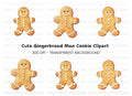 Smiling Gingerbread Man Trio Clipart Bundle