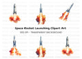 Rocket Launch Clipart Bundle
