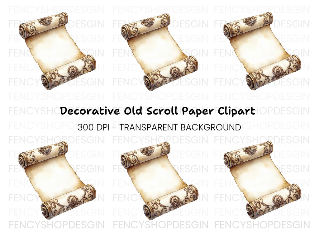 Vintage Scroll Design Clipart Bundle